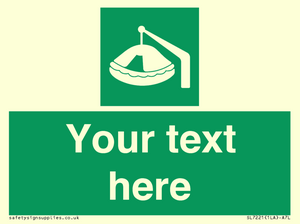 Custom sign Safe condition Davit-launched liferaft